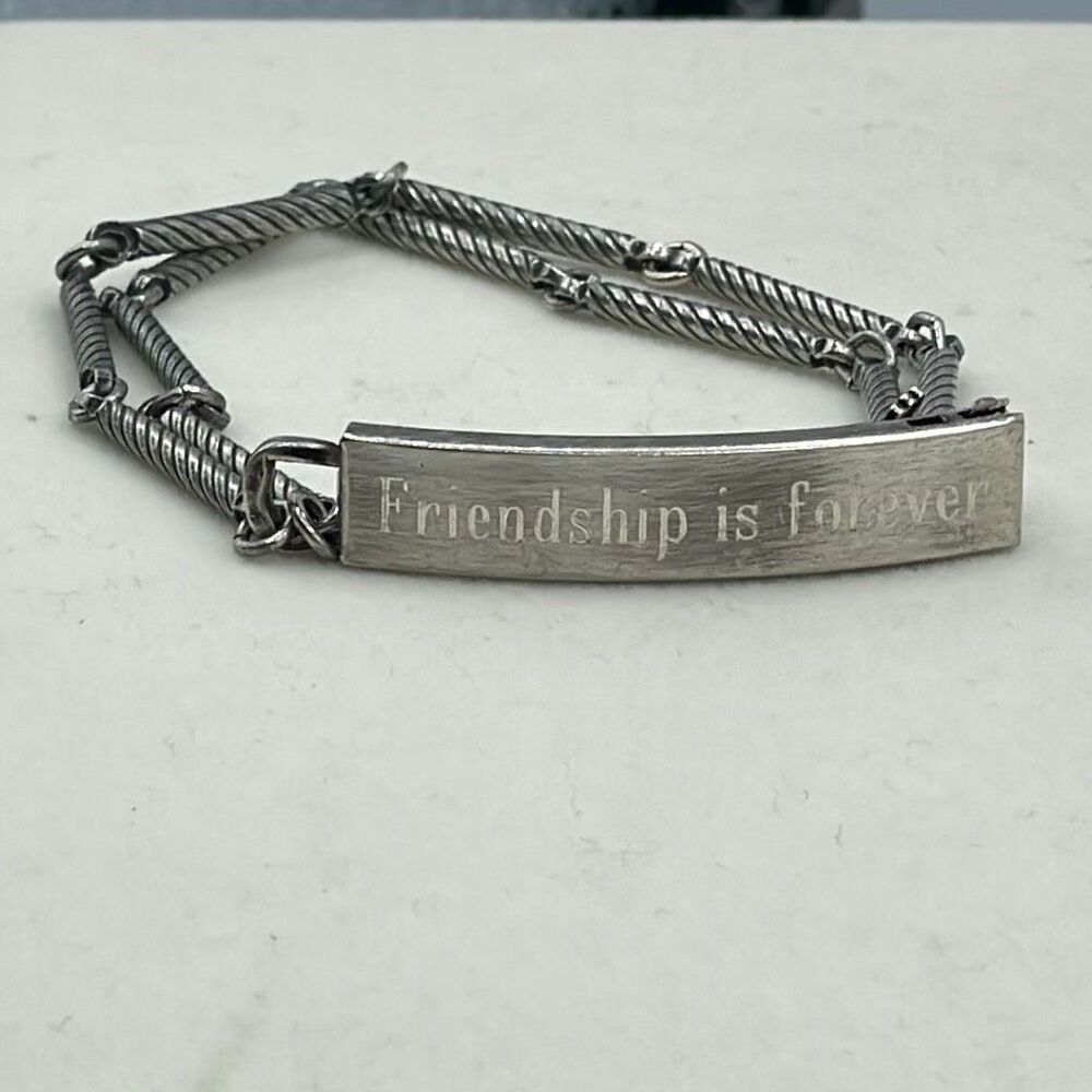 Vintage Foster USA “ Friendship is forever” ID bracelet. Stainless steel.